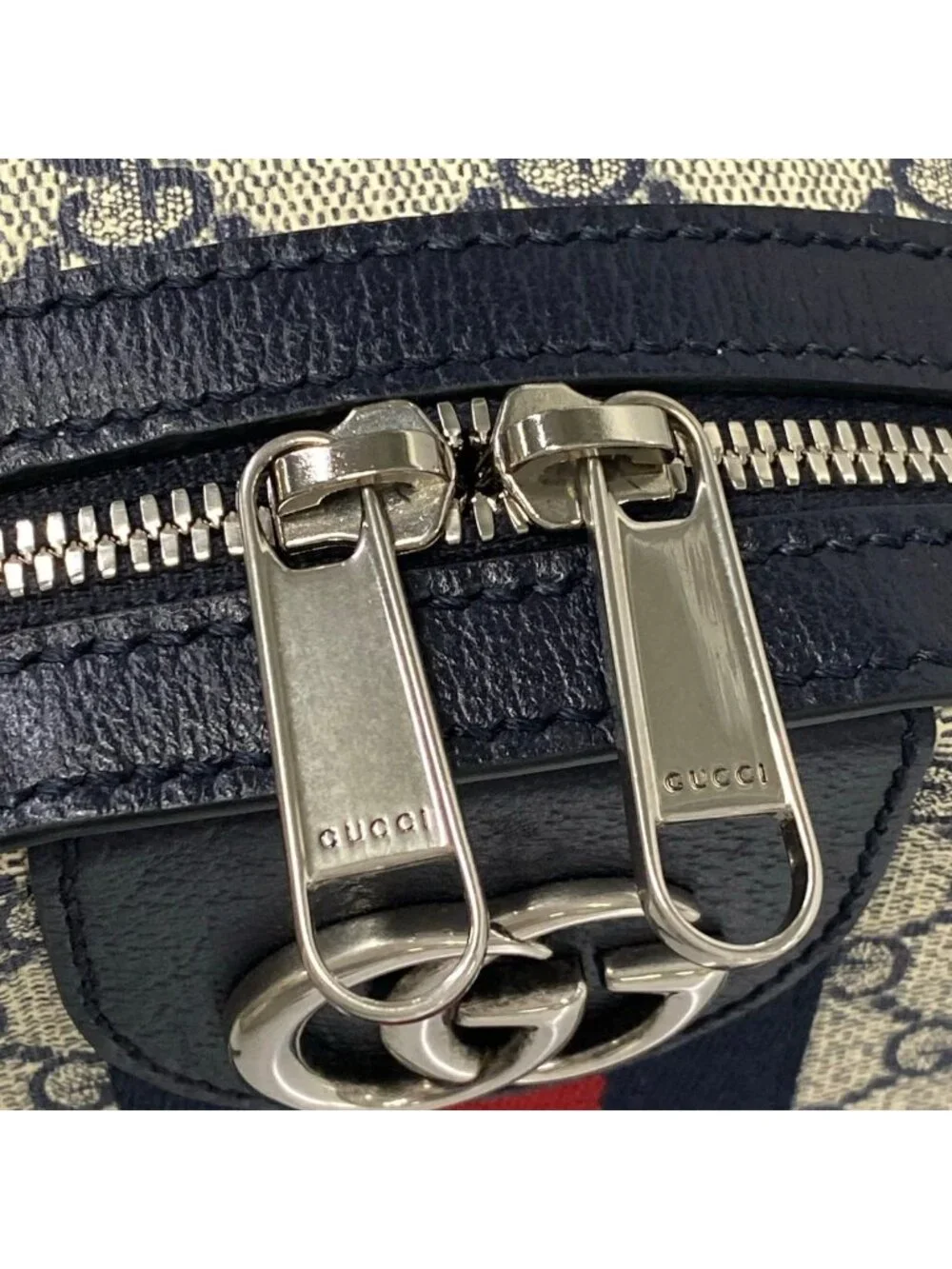 Gucci Backpack Ophidia Ivory Navy Red Leather
